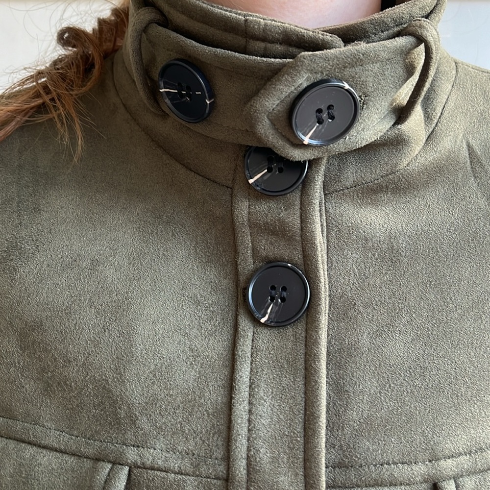 Fate Faux Suede Sweater Moto Jacket Cardi Size M Medium Cardigan - Picture 6 of 16
